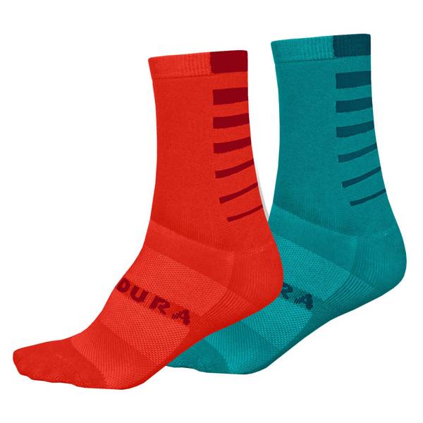 Women's Coolmax® Stripe Socks (Twin Pack) - Pacific Blue
